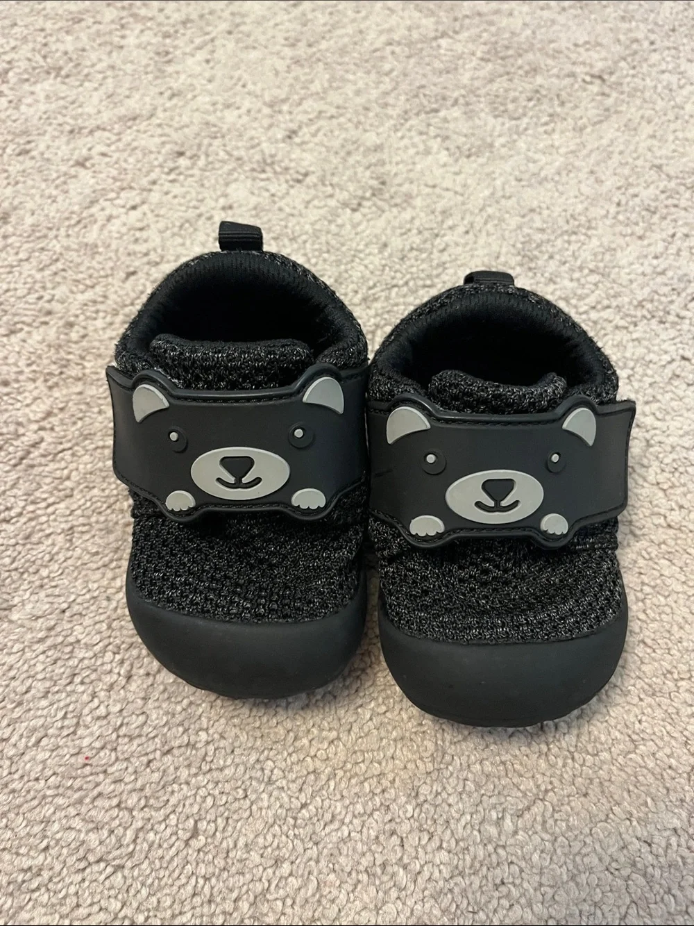 Baby Black Bear Walker Shoes with Cute Bear Strap